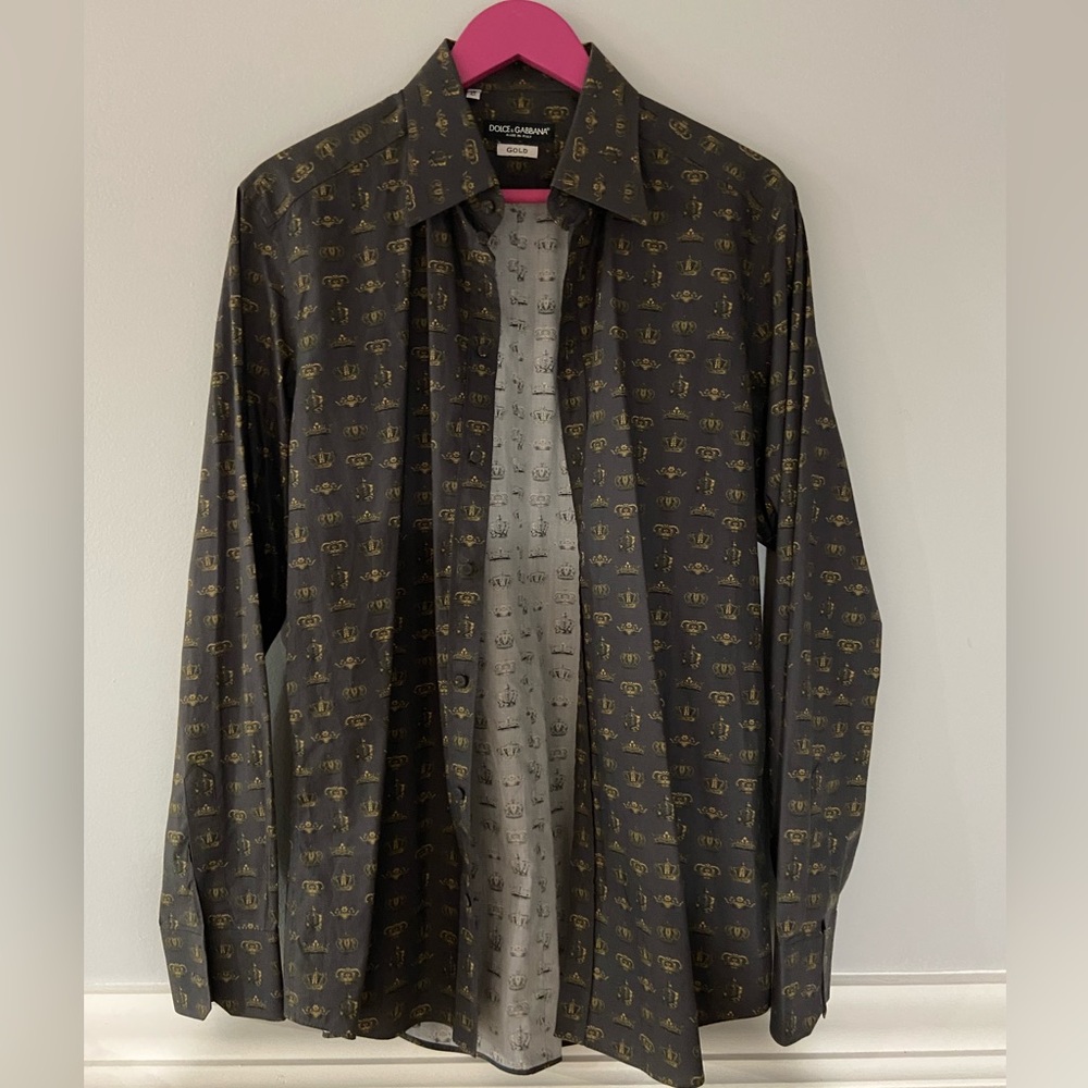 Dolce & Gabbana Crown Print Dress Shirt Shirt